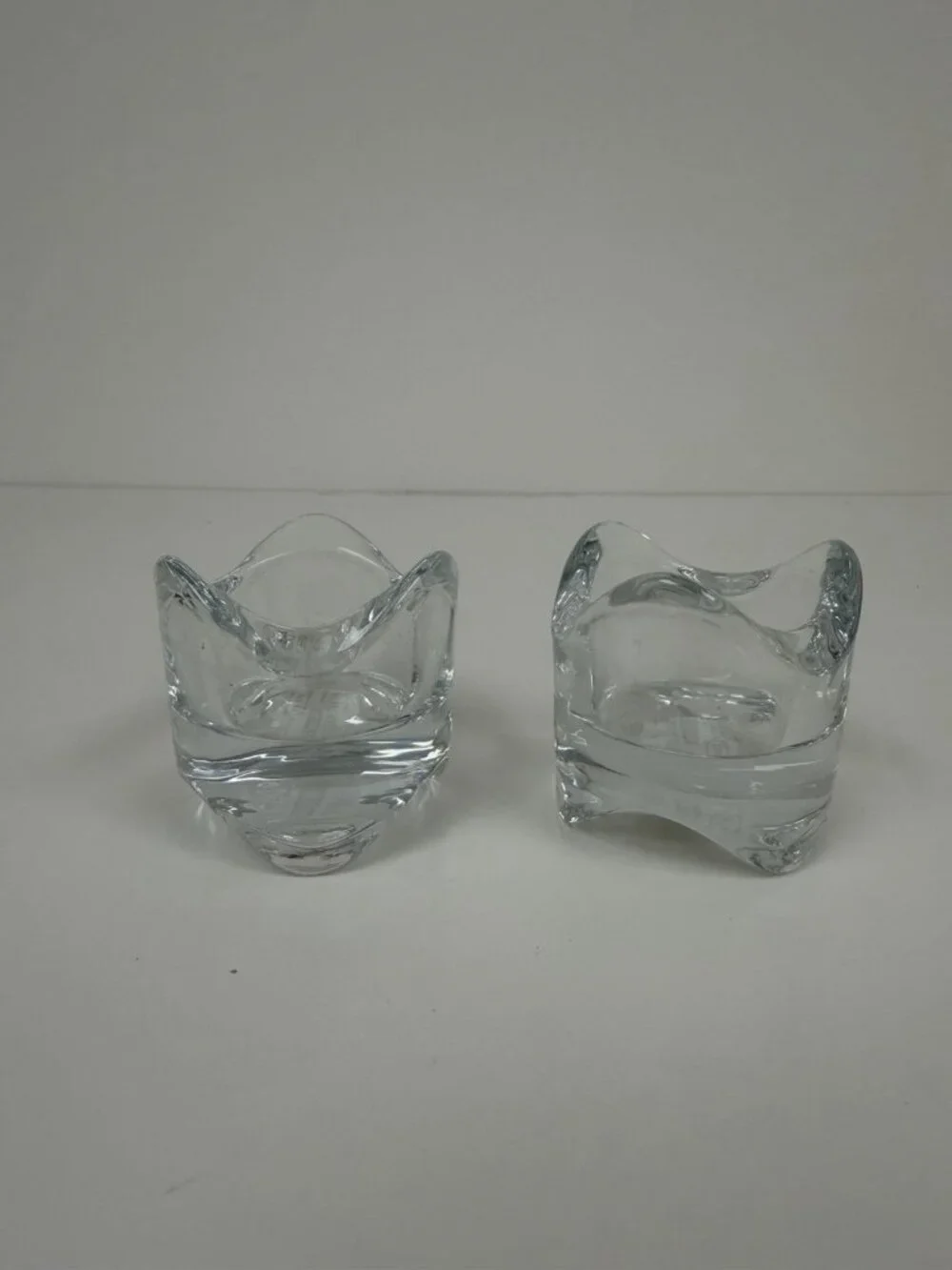 Ikea Vasnas Heavy Clear Glass Tealight Holder 2.3 x 2.3 in - Set of 2